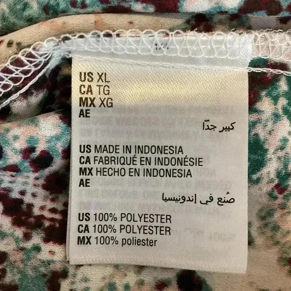 JM CollectionNWOT Women's White Green Brown Printed Top Snakeskin Look Size XL - Picture 6 of 6